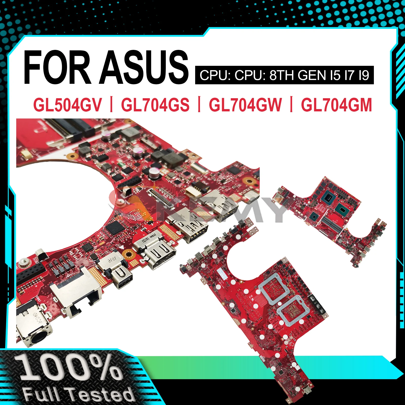 

Материнская плата GL504GV для ноутбуков ASUS ROG Strix GL504G GL704GV GL704GW GL704GS GL704GM с процессорами I5 I7 I9, 100% протестирована, в порядке.