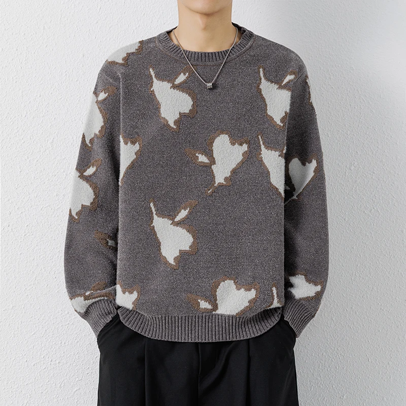 

Высококачественный брендовый вязаный свитер 2025 года, модный уличный пуловер, осень-зима, повседневный повседневный теплый пуловер