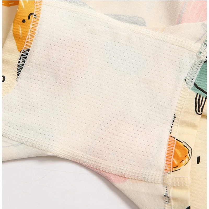 HaleyChan 3Pcs Women\'s Cotton Cartoon Panties Trans Lesbian Gay Wide Brimmed Mid-waist Breathable Panties Lovely Boxer Briefs