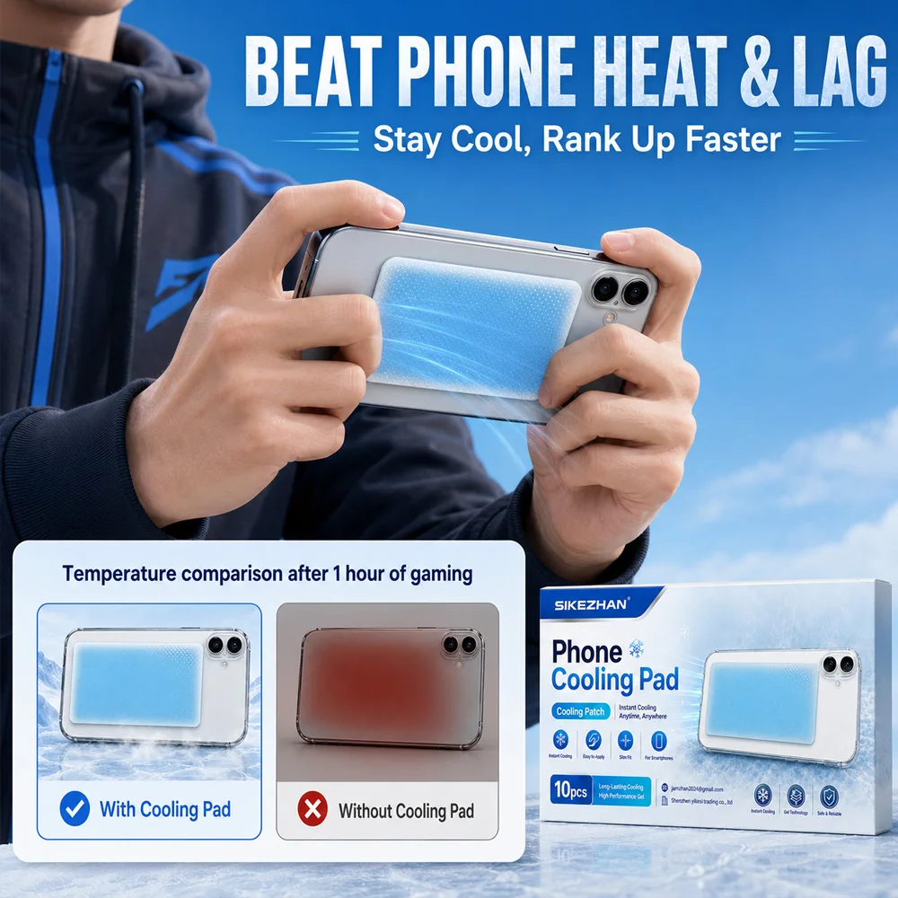 10PCS Phone Cooling Patch Hydrogel Heat Dissipation Pads Self-Adhesive Cooler Stickers for Smartphones Mobile Gaming Accessories