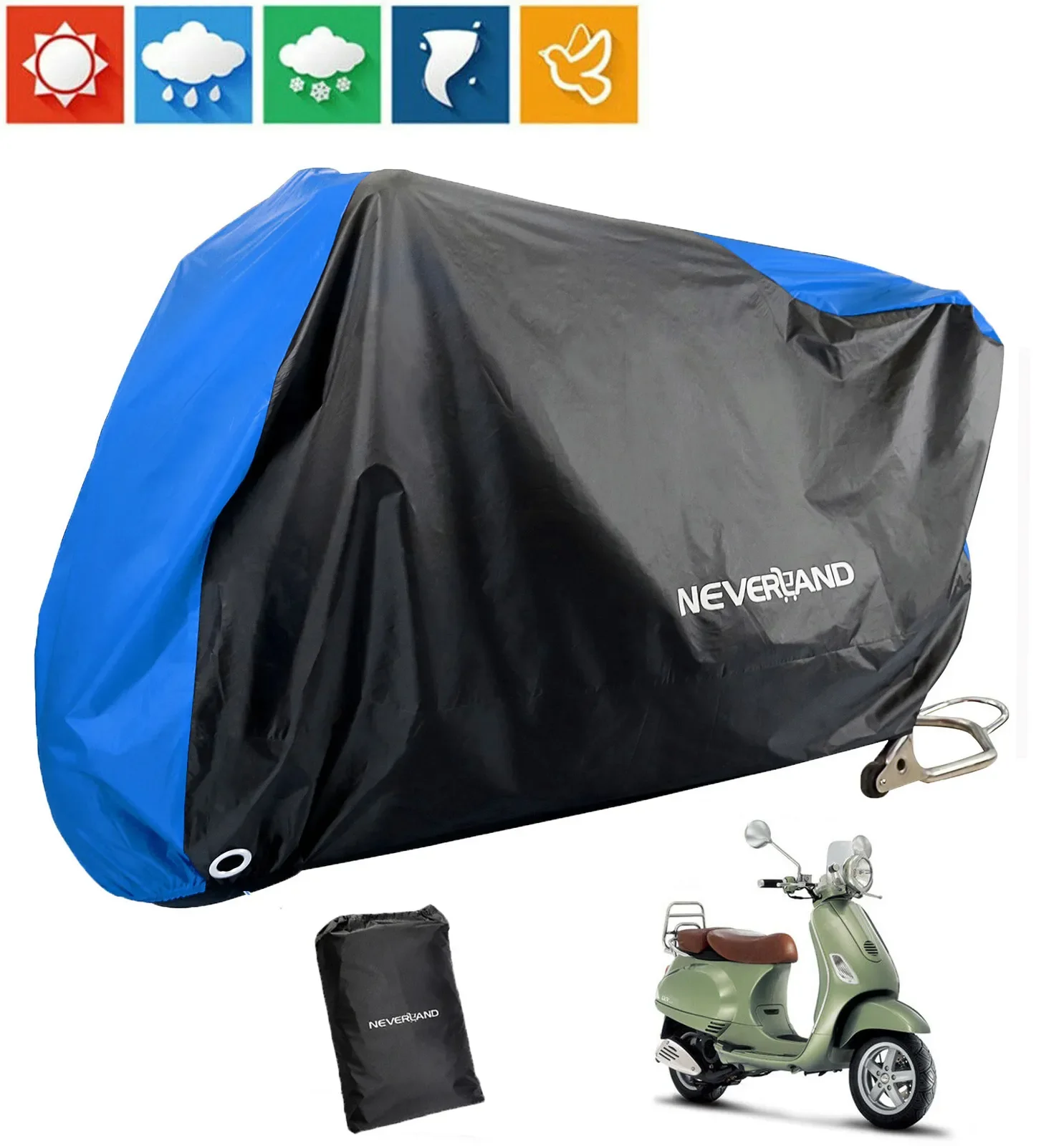 

Motorcycle Cover Waterproof UV Dust Protect for Scooter Storage Protective Outdoor Indoor Lock-holes Design Motorbike Rain Cover