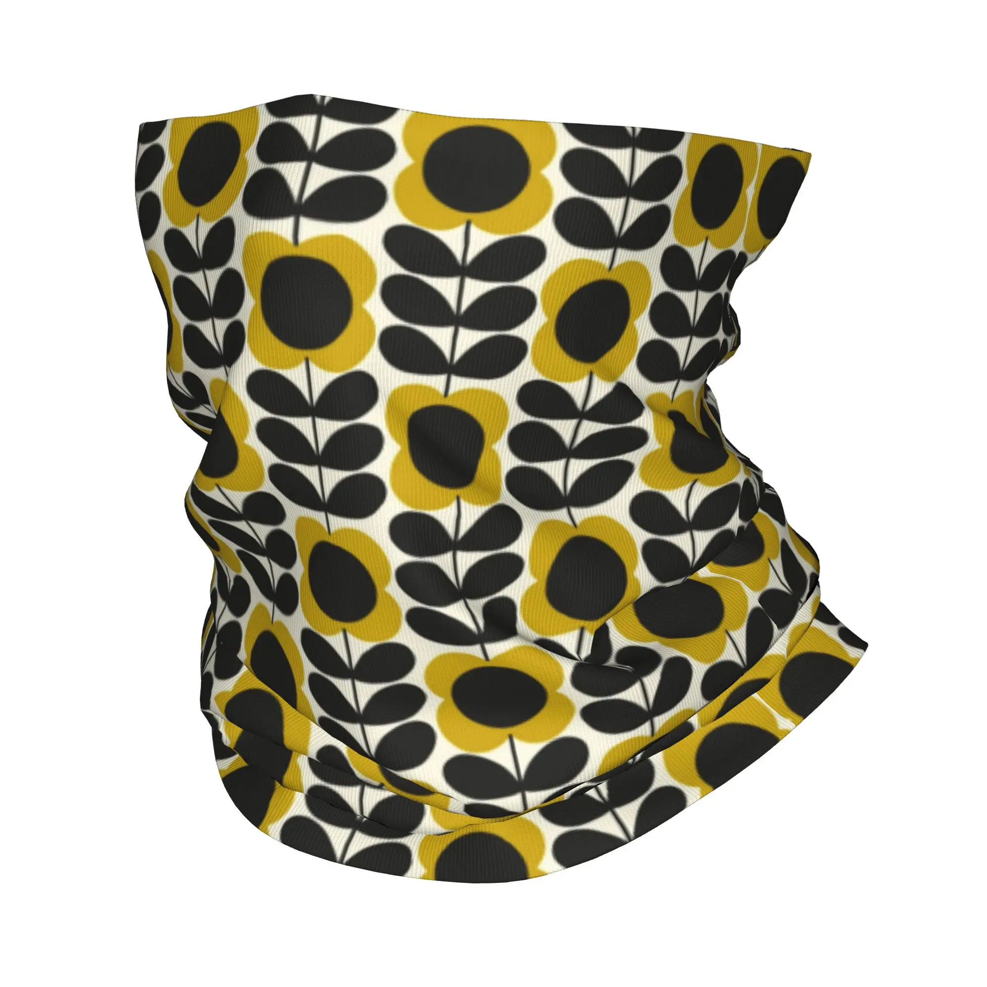 Orla Kiely Summer Flower Stem Bandana Neck Warmer Women Men Winter Ski Tube Scarf Gaiter Scandinavian Geometric Face Cover