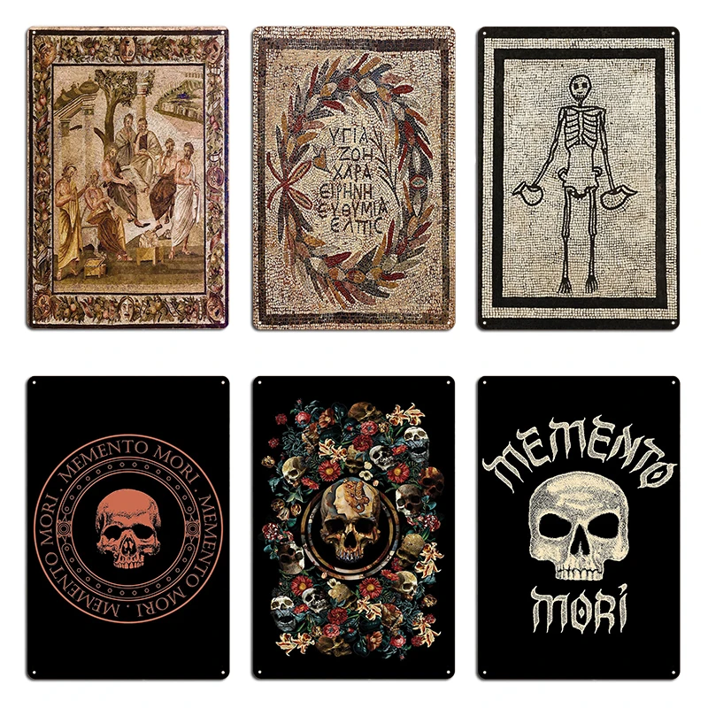 تذكار موري فسيفساء من بومبي علامات معدنية سينما جراج المطبخ جدار ديكور ملصقات معدنية مخصصة