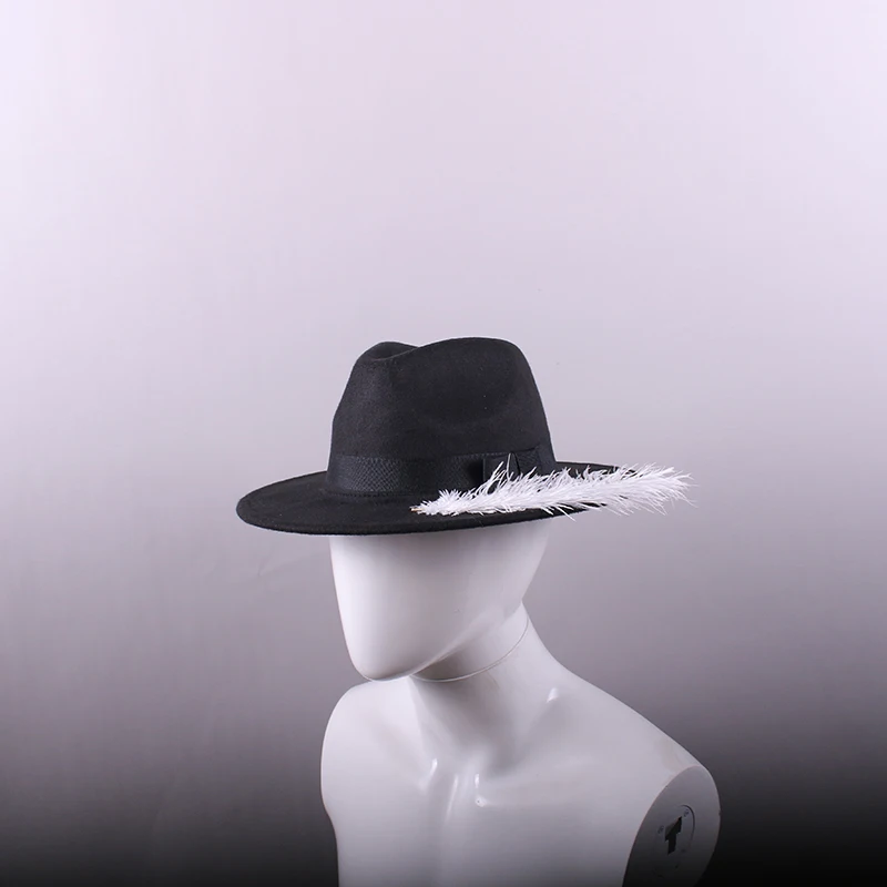 Kostiumy Cosplay Dracule Mihawk Strój Pirata Czarna Czapka z Piórem Akcesoria Rekwizyty na Halloween Karnawał dla Dorosłych Mężczyzn