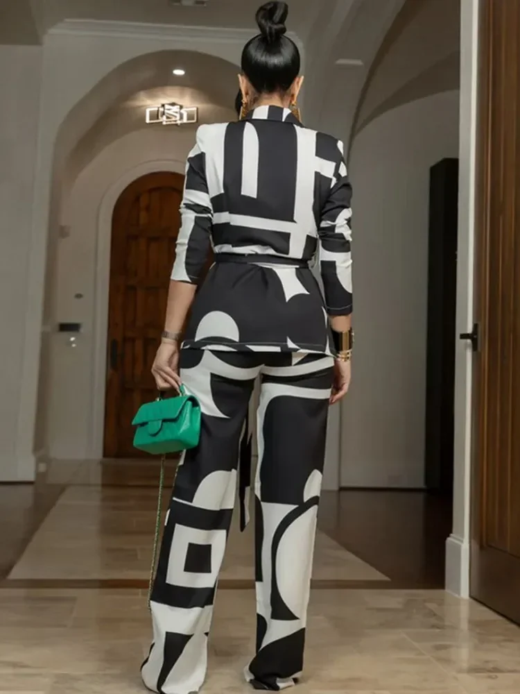 2 peça conjuntos femininos dashiki africano 2024 nova chegada outono inverno conjuntos de correspondência duas peças conjuntos calças superiores ternos roupas