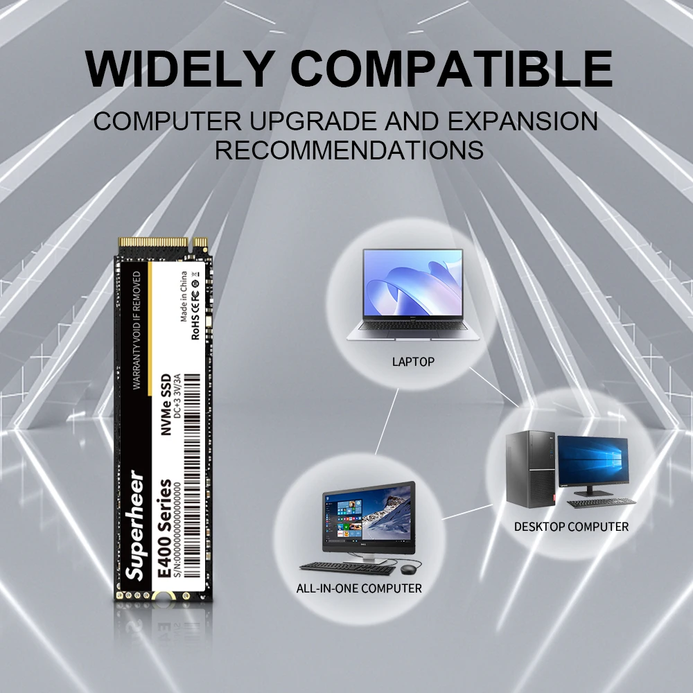 SUPERHEER NVME M2 SSD PCIe 256GB 512GB 128GB 1TB 2tb Hard Drive 2280 Internal Solid State Disk for Desktop Laptop M.2 PCIe 3.0