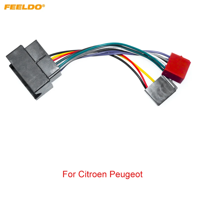 

FEELDO Car CD Radio Audio ISO Wiring Harness Adapter for Citroen Peugeot Car ISO Head Units Wire Cable