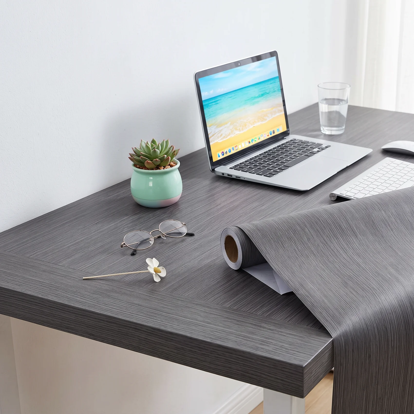 55cm Width Waterproof Wood Grain PVC Wallpaper Self Adhesive Stickers for DIY Home Door Decor Wardrobe Cupboard Table Furniture