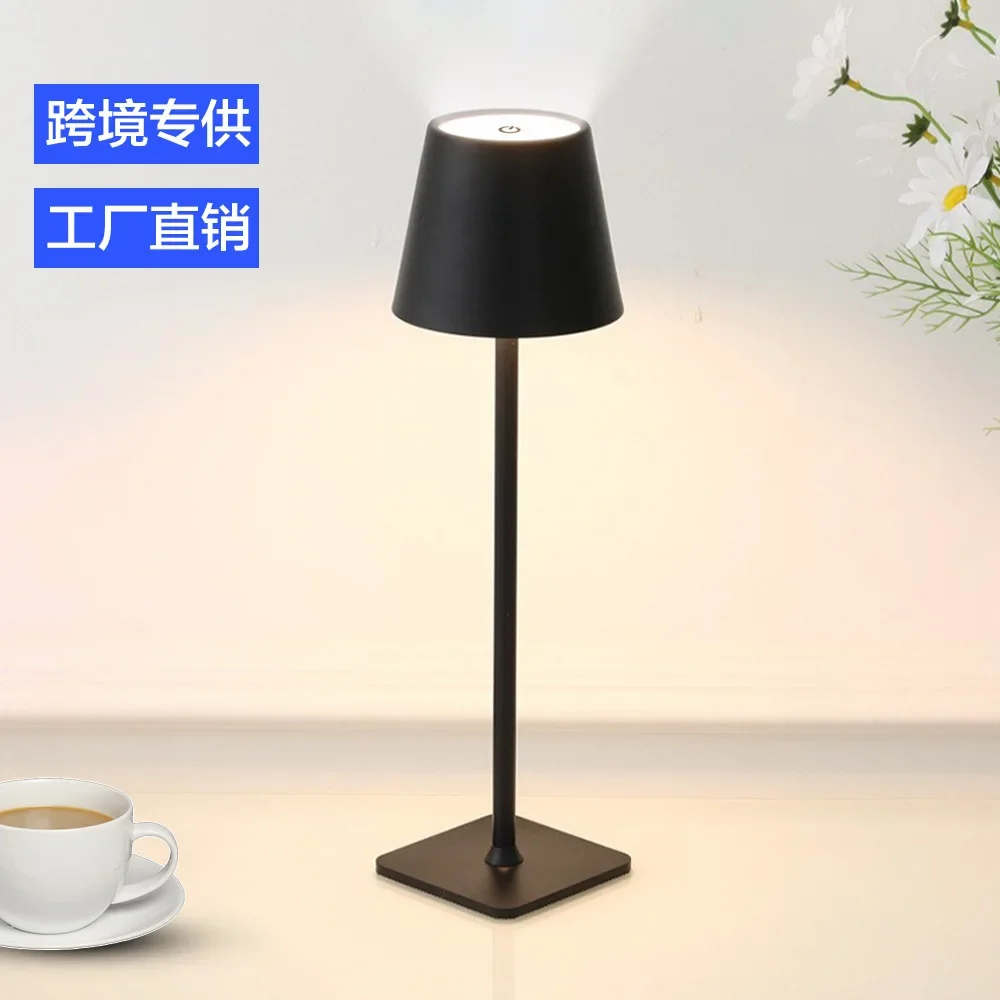 Metal Touch LED Table Lamp, Luzes noturnas recarregáveis, Decoração para Bar, Café, Restaurante, Mesa, Quarto, Decoração de mesa