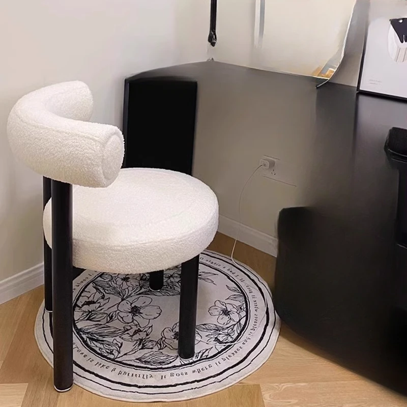 

Cashmere Dining Chair Dresser Makeup Chair Home Furniture Stylish Lounge Seat Comfortable Vanity Chair 3 colors