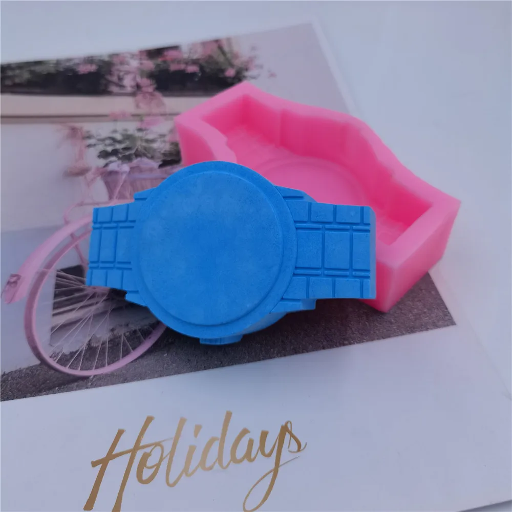 3D Watch Silicone Mold for Father Day Soap Molds Gift DIY Soap Wax Melt Molds Decorating Chocolate Cake Resin Craft Mould