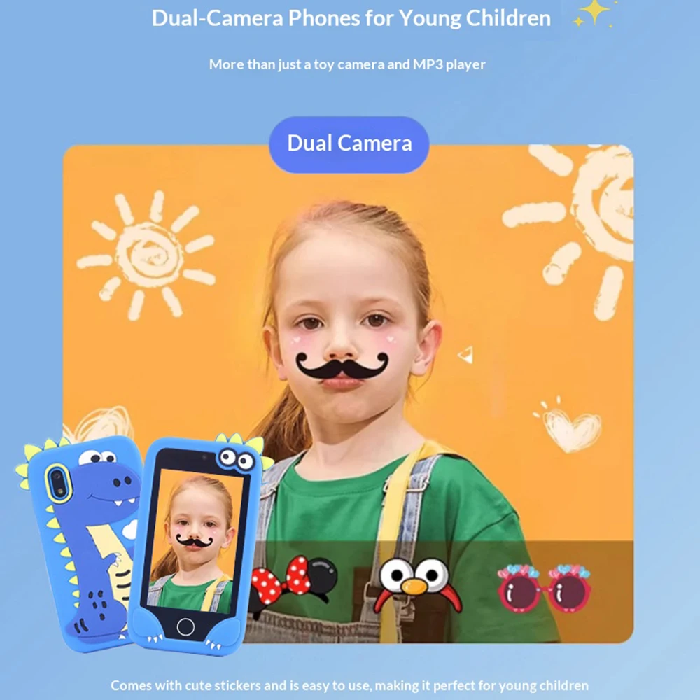 Kids Smart Phone Camera Toys 4.0 inch Touchscreen Unicorn Baby Mobile MP3 Player Digital Camera Educational Toys for Age 3-8