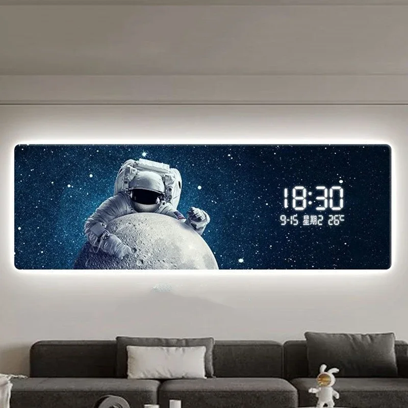 Large Wall Clock Astronaut Character Watches Art Interior Ornaments Morden Home Decoration Items Accessories Luxury Design