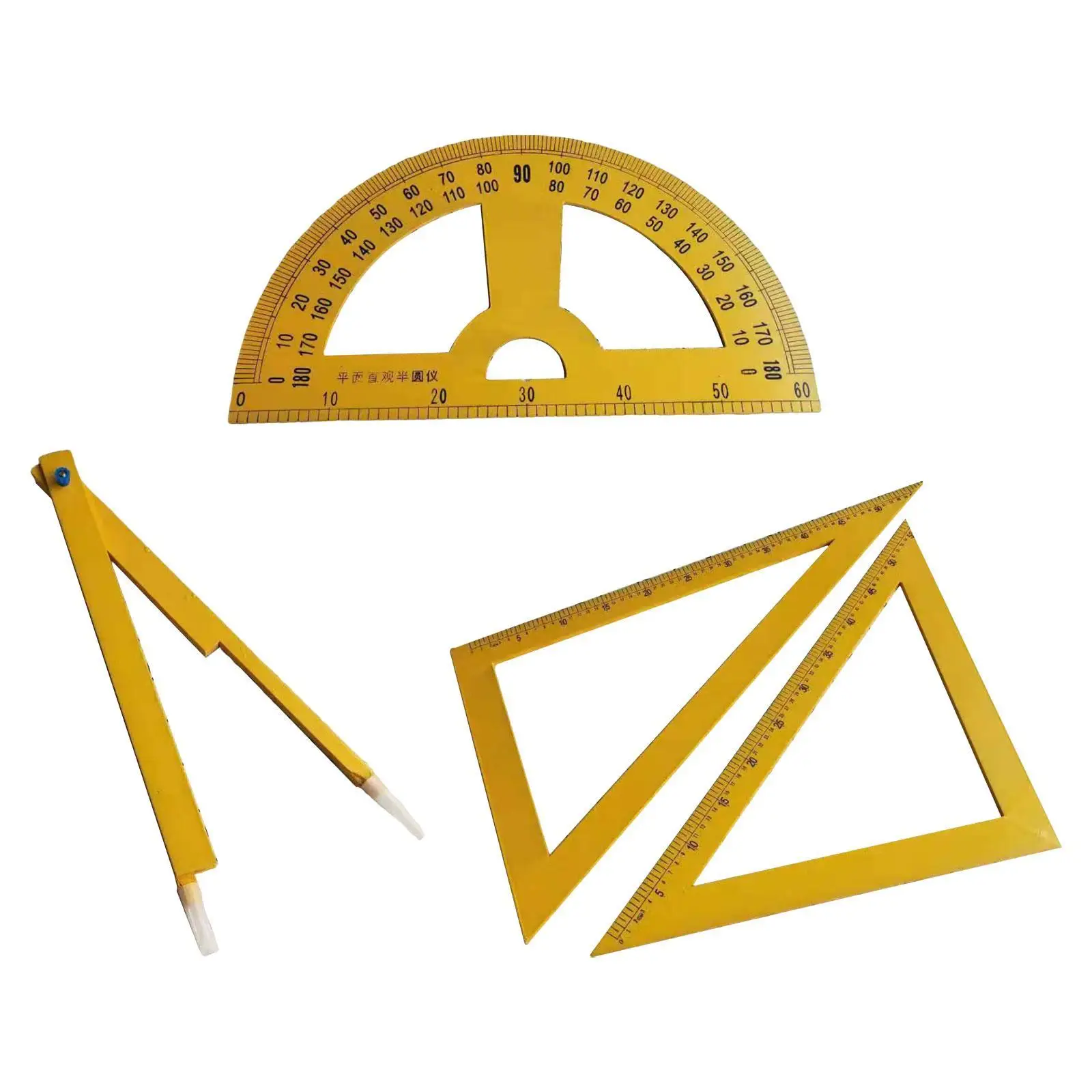 Whiteboard-Geometrie-Lineal, großes digitales Lehrmaterial, mathematisches Geometrie-Lineal zum Zeichnen, technische Tafel, weiße Tafel