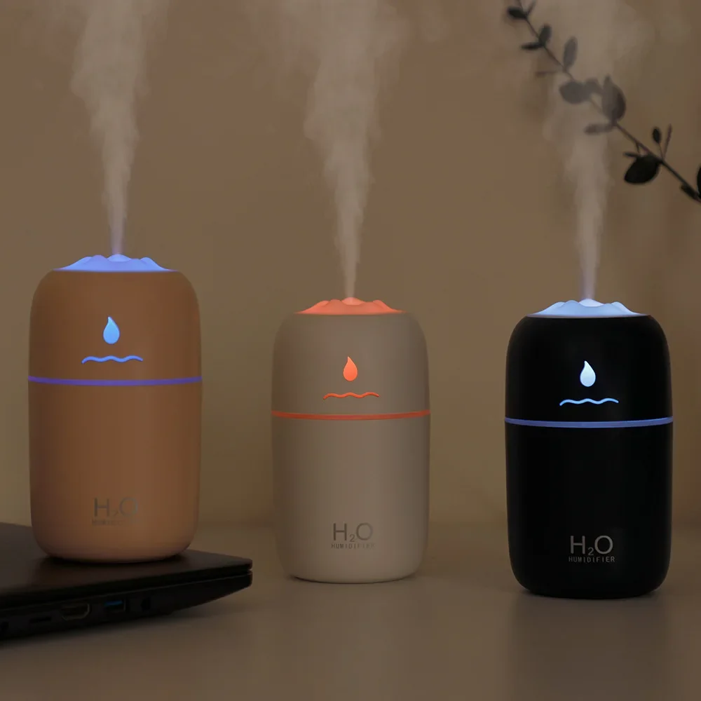 Humidificateur d'air à ultrasons portable, diffuseur d'arômes USB, lampe de nuit, escales romantiques, 280ml