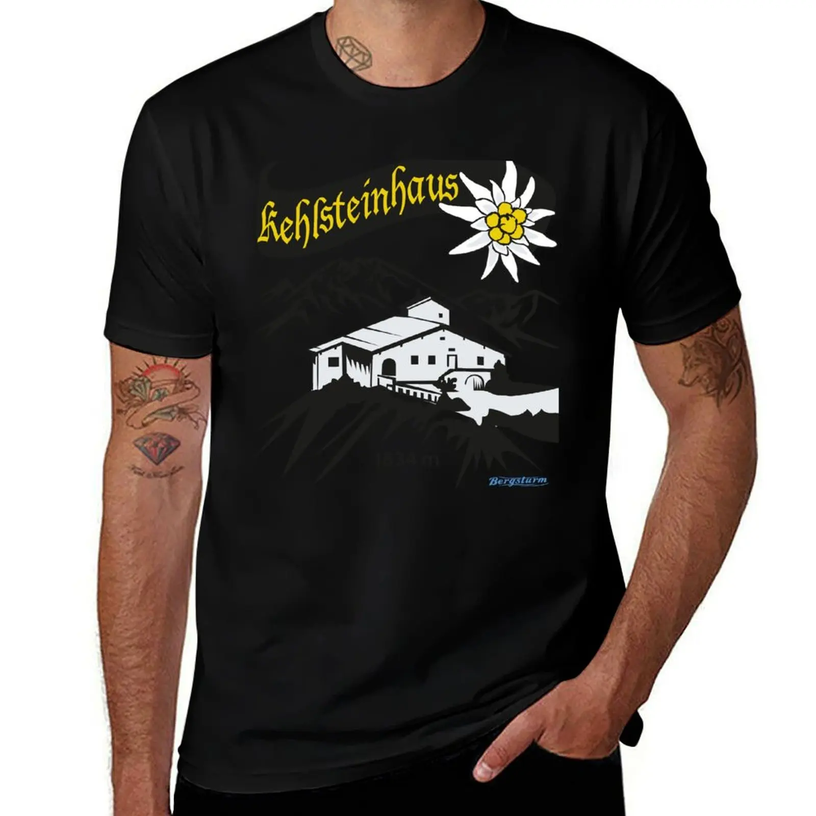Kehlstein Kehlsteinhaus Eagles Nest Berchtesgaden T-Shirt Vintage Print Crew Neck Tee T-Shirt