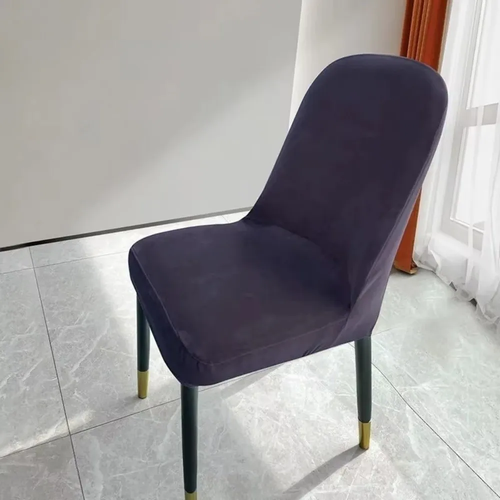 New Velvet Chair Slipcovers Universal Solid Color Chair Cover Adjustable Elastic Washable Stool Covers Dining Room