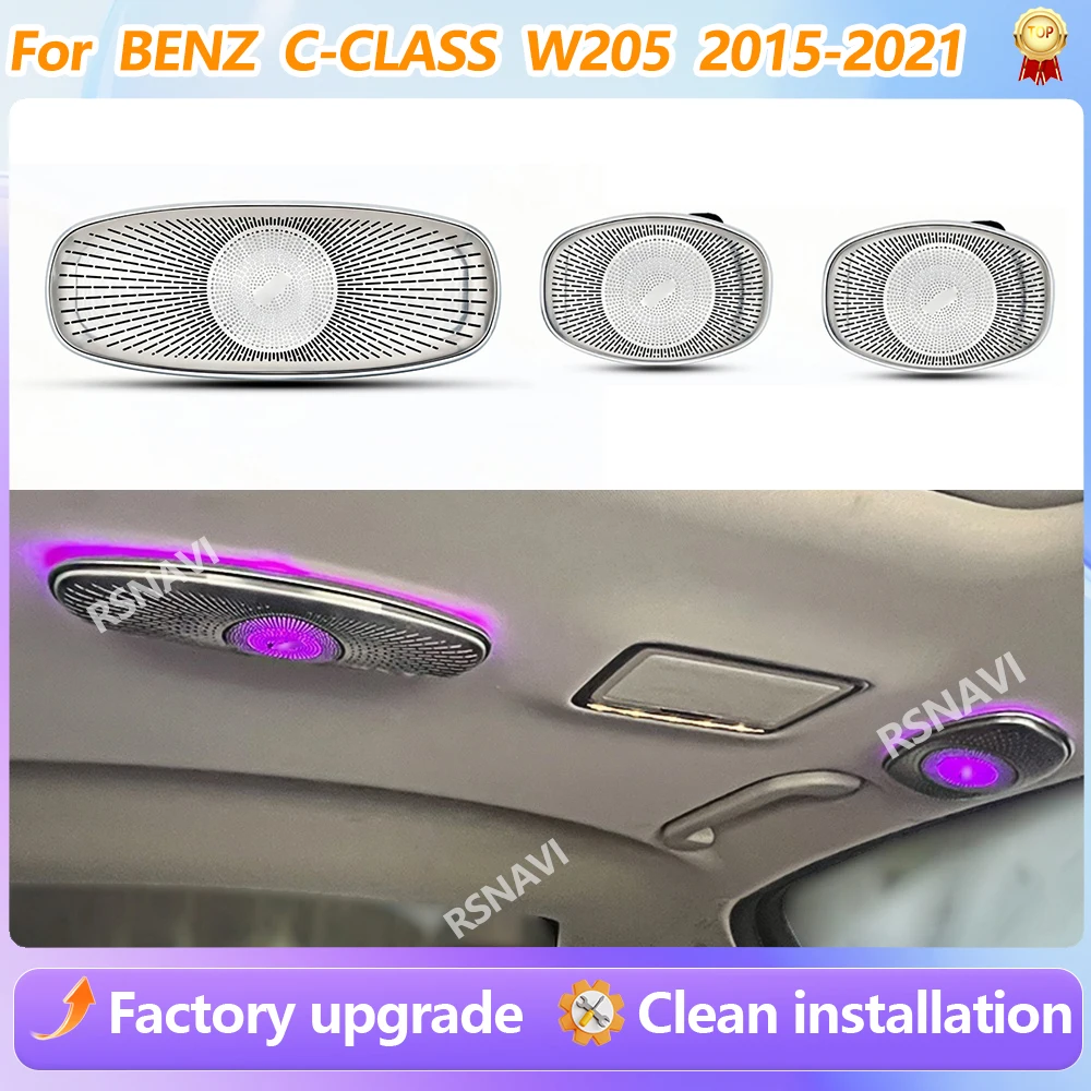 

For Benz C-Class W205 GLC X253 2015-2021 7/64 Colors 3-piece set Roof speaker Car Roof Illuminated Speaker car accessories