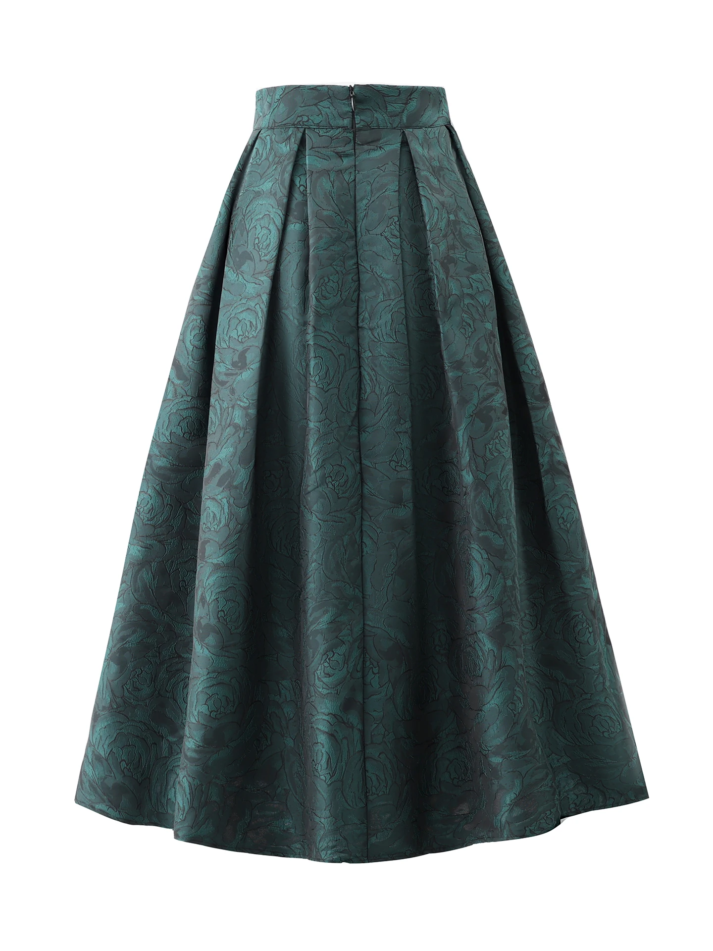 Nowa damska spódnica na wiosnę i jesień, modna, do pracy, zielona, haftowana, świeża i elegancka spódnica midi.