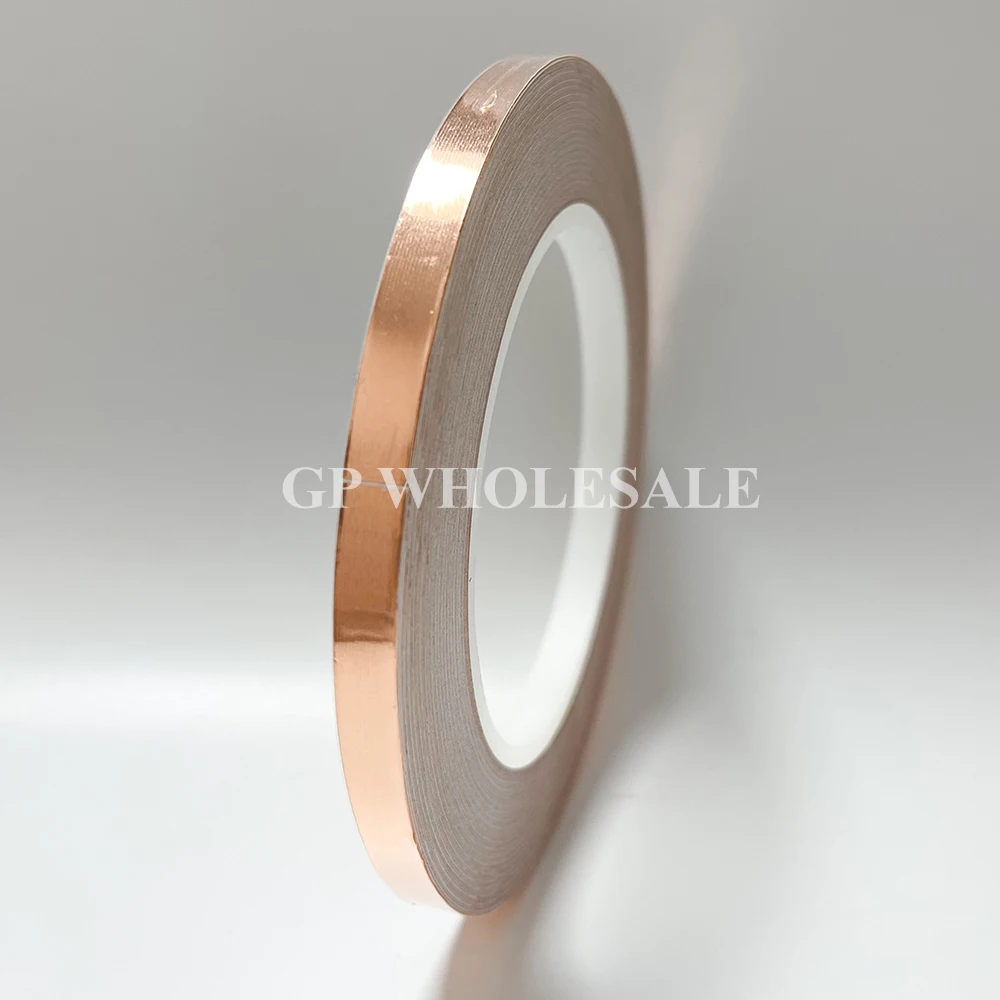 

2Pcs 6mmx30m Copper Foil Tape Single Sided Conductive Strip for EMI Shielding Soldering Phone Computer Electrical Repair