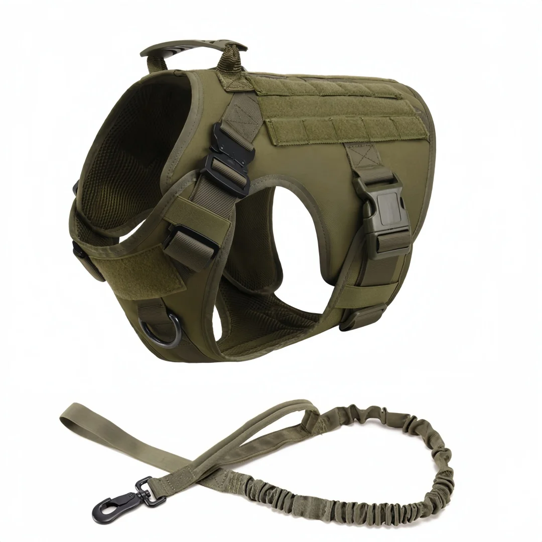 Großes Hundegeschirr und Leine-Set für Haustiere, Deutscher Schäferhund, Malinois, Trainingsweste, Hundegeschirr und Halsband-Set für alle Rassen, Hund – Detail 18