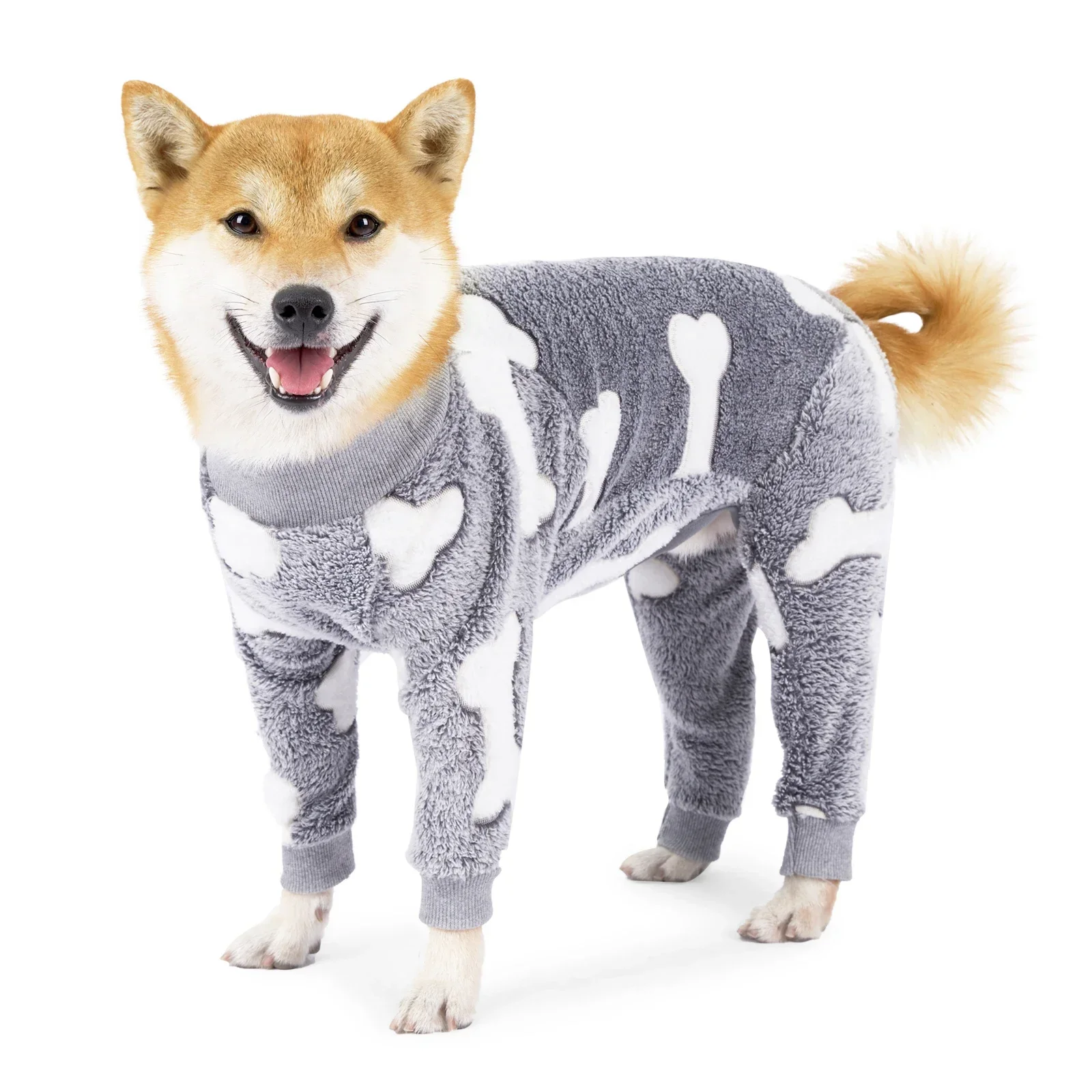 

Fashion Autumn and Winter Pet Four-legged Full Package Warm Clothes Pajamas Pet Supplies Short Plush Clothes Loungewear Coats