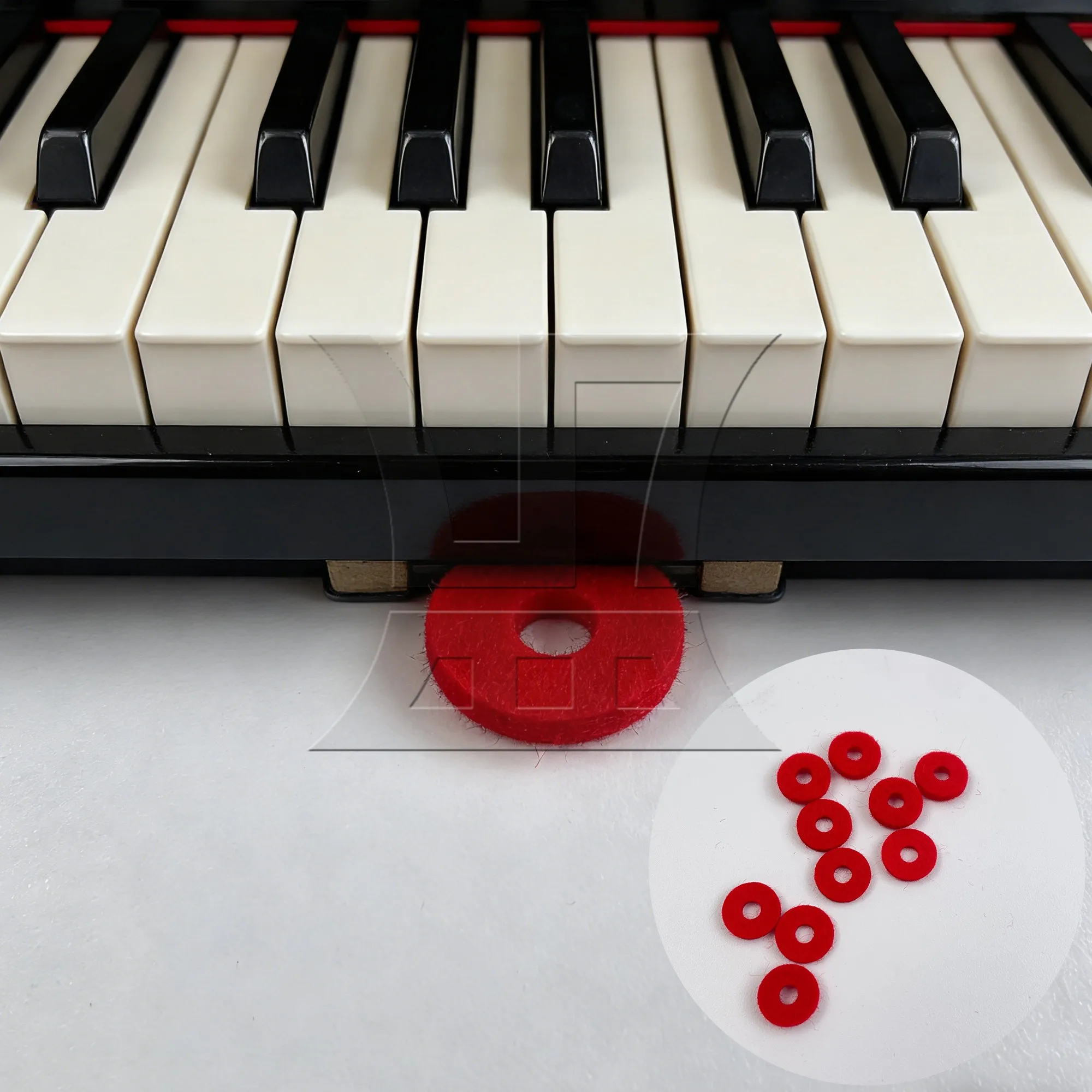 

Yibuy 10pcs Piano Small Circle Red For Piano Keyboard Felt Gaskets