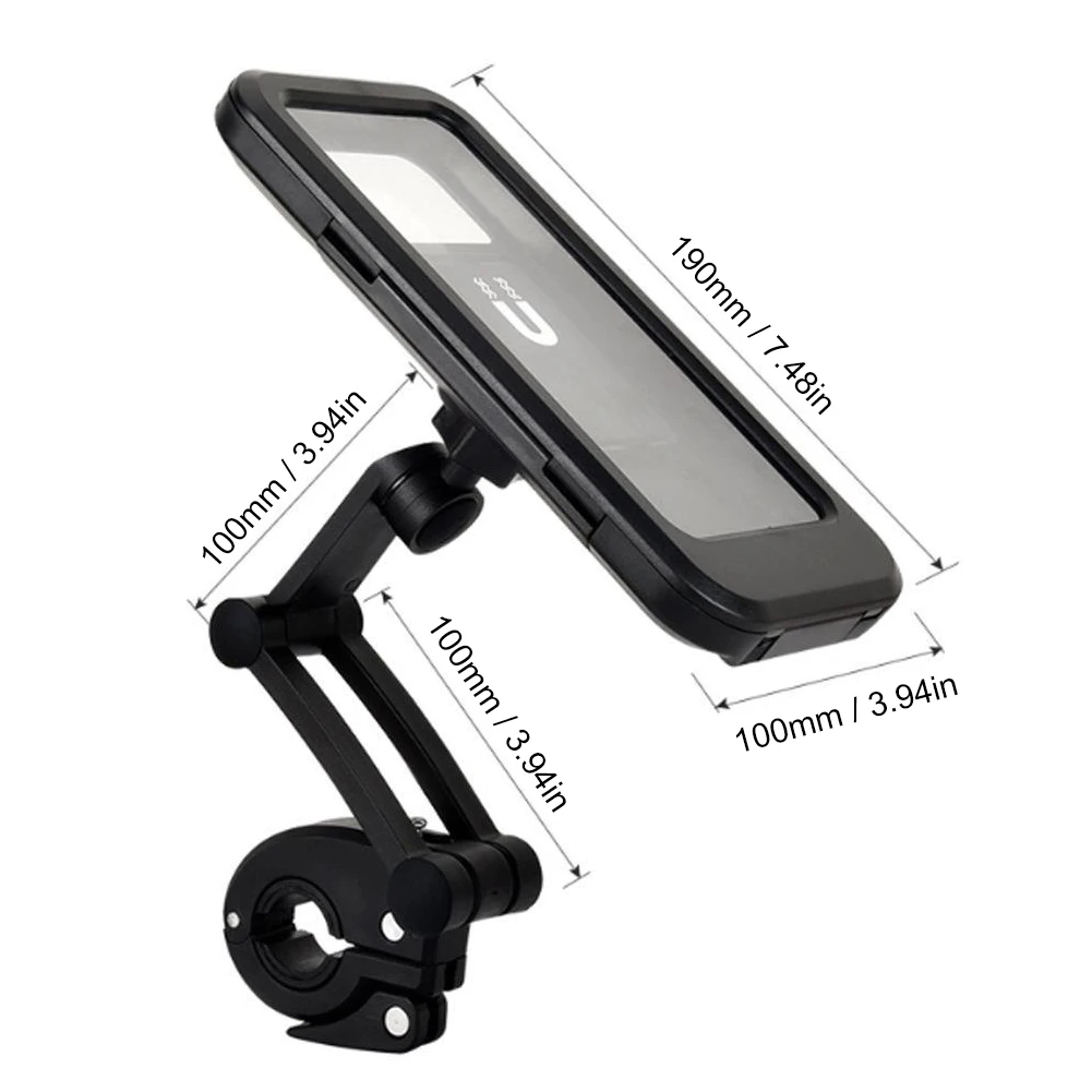 Motorcycle Phone Mount Waterproof Hard Shell Phone Case Holder 360° Adjustable Bike Cellphone Holder for 6.7 inches