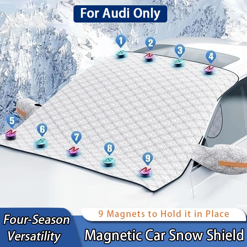 

For Audi A1 A2 A3 A4 A5 A6 A7 A8 S3 S4 S5 S6 S7 S8 R8 TT E-tron Magnetic Car Front Windshield Anti-Snow Shield Sunshade Cover