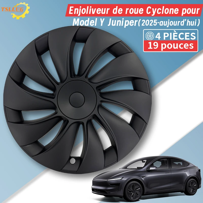 4 pièces 19 pouces enjoliveur pour Tesla modèle Y Juniper 2025 Style Cyclone enjoliveur Automobile roues de remplacement couverture jante complète Accesso