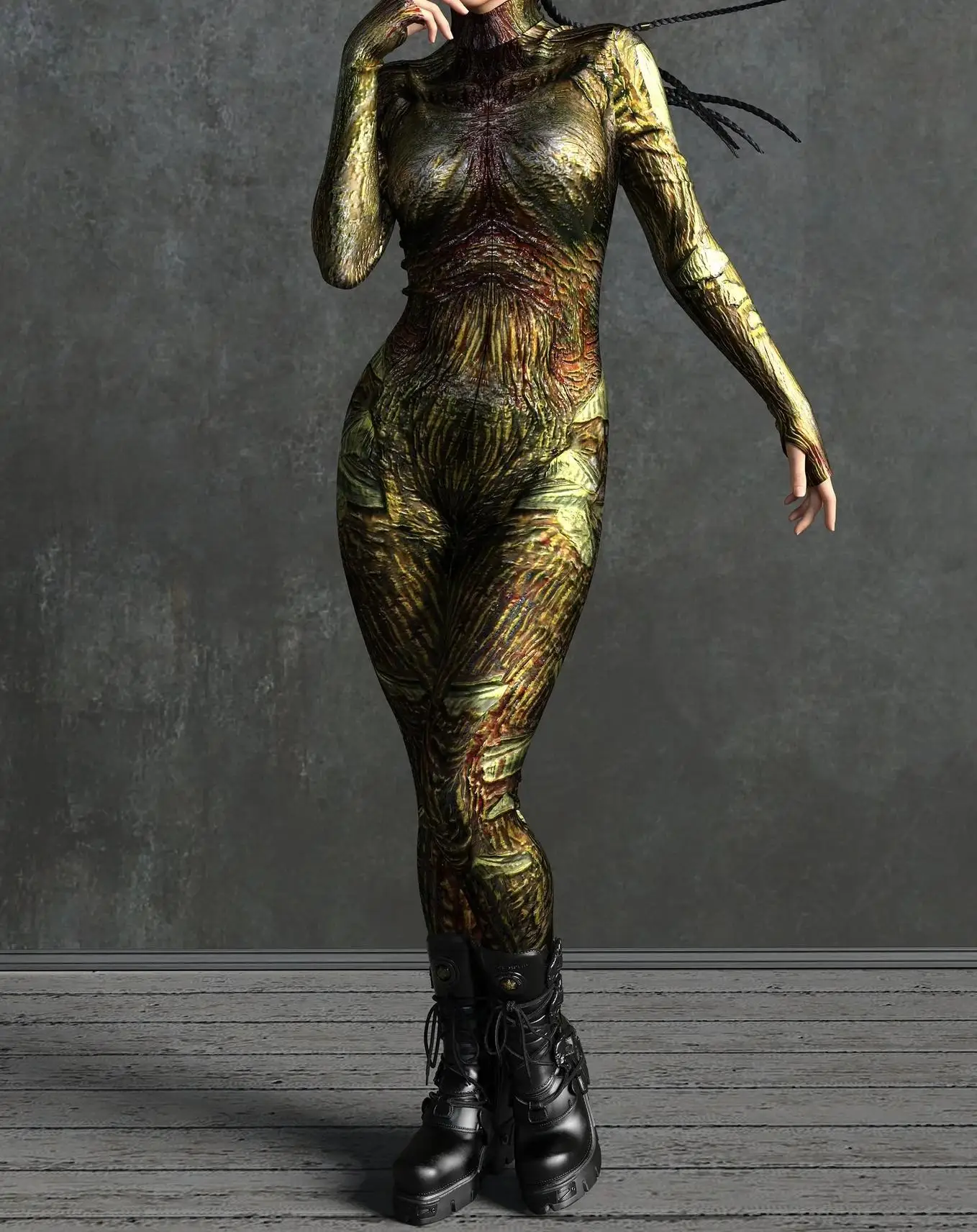 Halloween Anime Horror Spezies Cosplay Jumpsuit Terror Monster Skin Bodysuit Steampunk Party Show Anzug Unisex Rave Zentai – Detail 10
