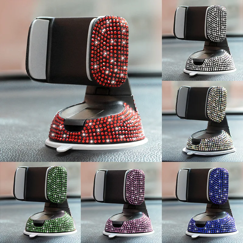 

Crystal Rhinestones 360 Degree Car Vehicle Dashboard Auto Windows and Universal Ventilation Car Mobile Phone Holder Accessories