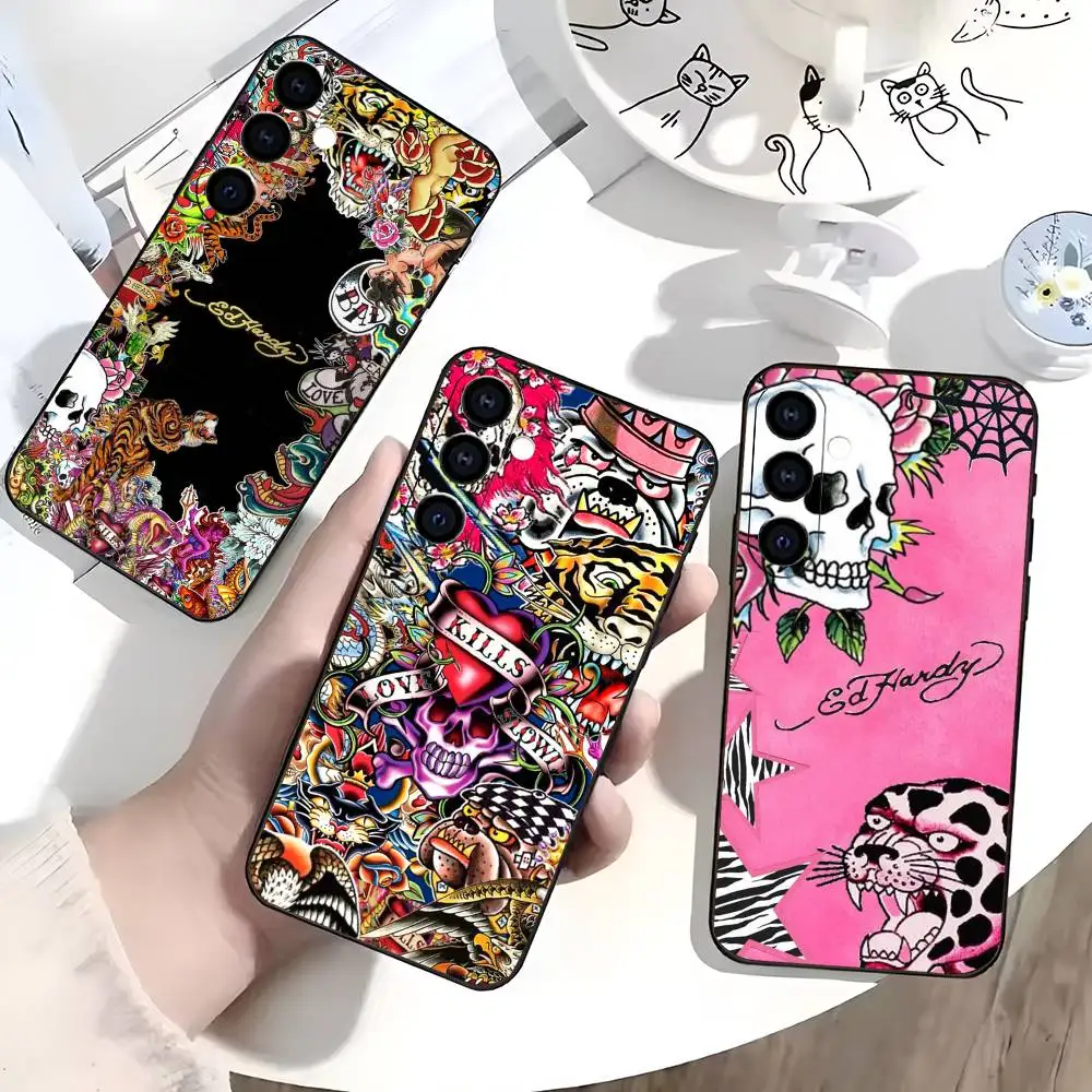 

Fashion E-Ed Hardy Brands Phone Case Silicone Soft For Samsung Galaxy A73,A72,A71,A70,A53,A52,A51