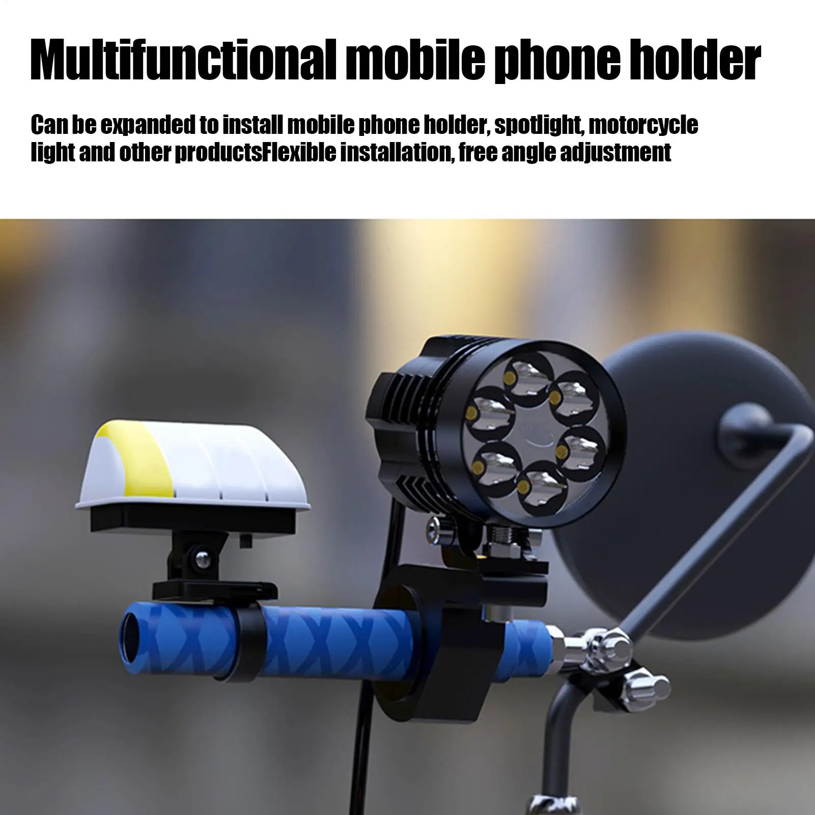 

Motorcycle Mounting Bracket Fog Driving Light Bracket Adjustable Support Multifunctional Holder For Repair Mirrors Light Travel