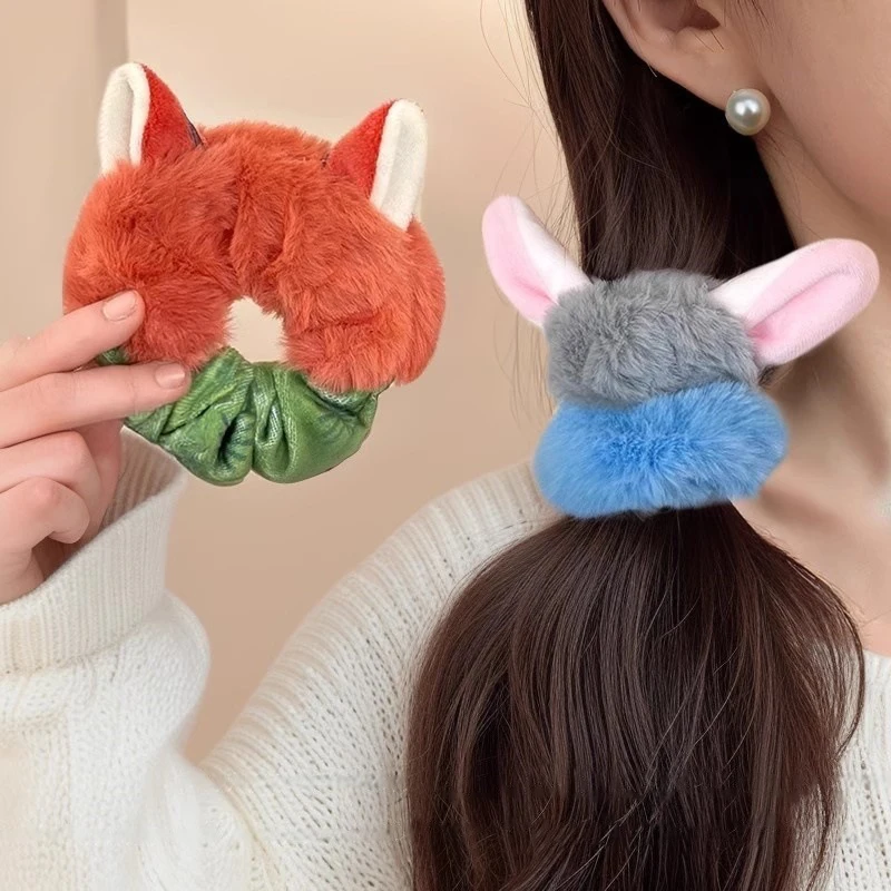 

Регулируемая повязка на голову Zootopia Nick и Judy, милый мультфильм Джуди Ник, плюшевая повязка для волос, подарки на день рождения, праздник, аксессуары для волос