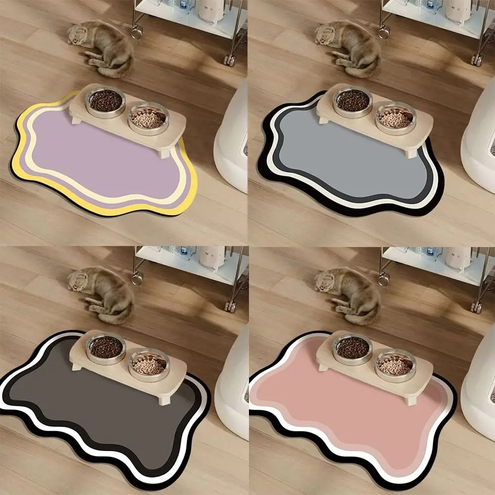 

Прочный коврик для кормления домашних животных из диатомовой грязи, противоскользящий водонепроницаемый коврик для корма для домашних животных, простой в обслуживании подставка для столовых приборов для кормления собак и кошек