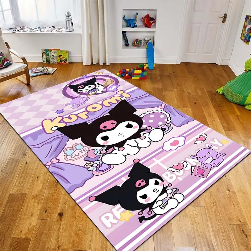 Sanrio Kuromi Printing Carpet for Living Room Bedroom Girls Room Home Decor Pink Room Decor Area Rug Non-slip Mat Sofa Play Mat