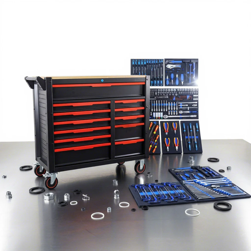 

287Pcs Tool Set Combination Tool Cabinets Manufacturer CE Workshop Auto Repair Tool Sets OEM Support For Garage Cabinets Storage