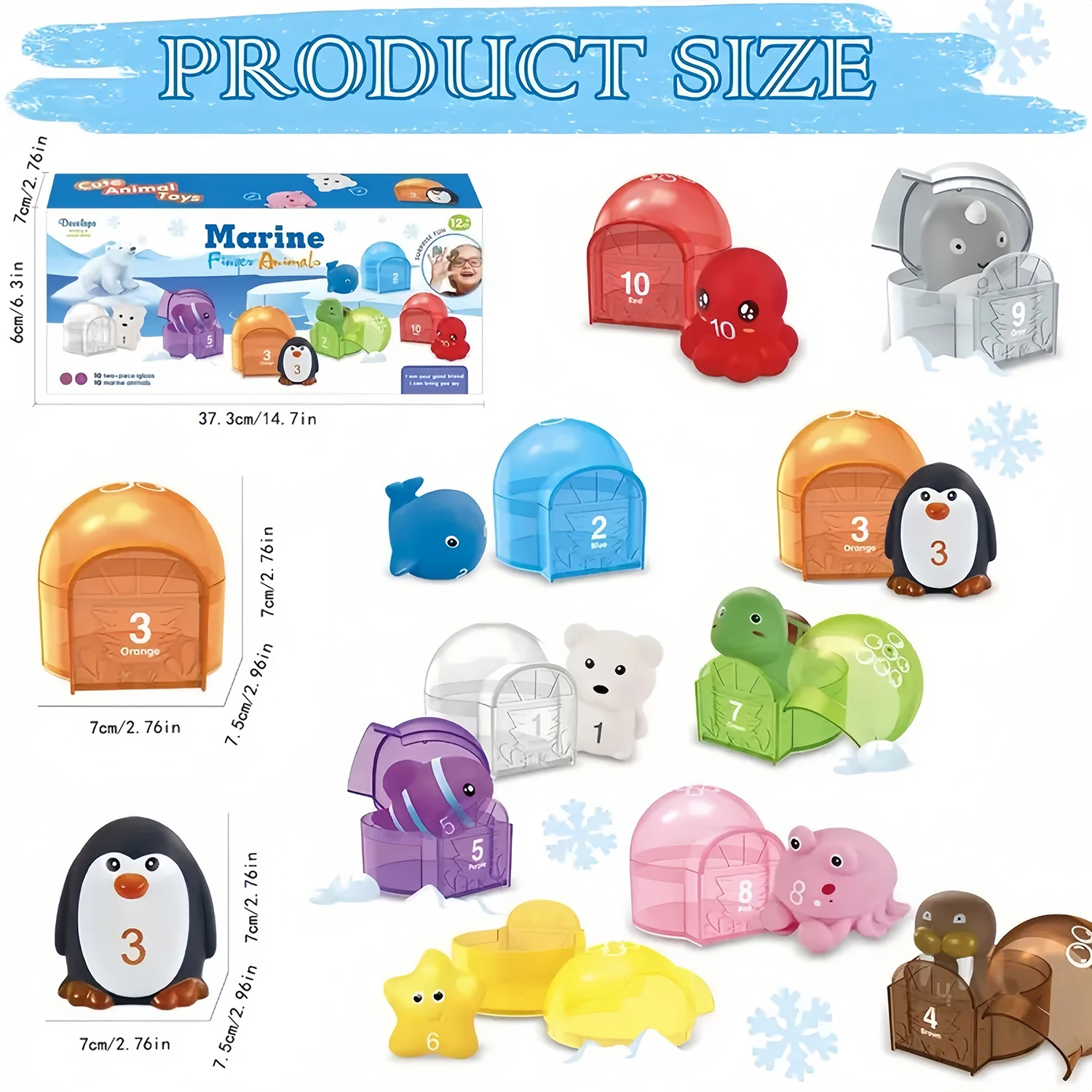 Montessori-Farbform-Matching- und Zählspielzeug für Kleinkinder, Überraschungs-Party-Geschenk für Kleinkinder, Entwicklungs-Feinmotorik