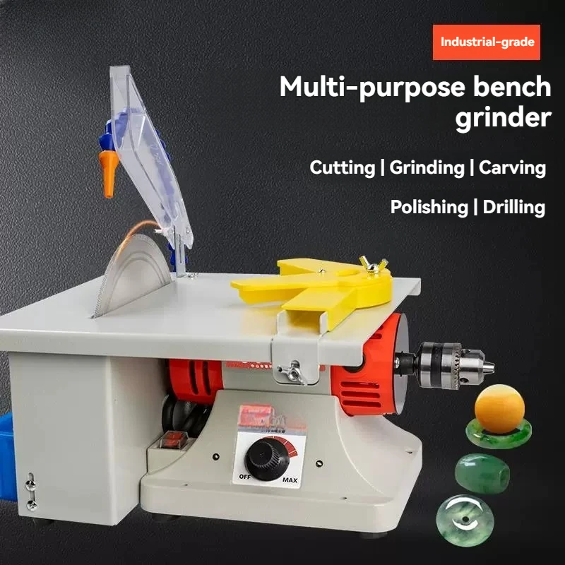 Jade Table Grinder Small Multifunctional Engraving Machine Bench Saw for Jade Polishing Sanding Drilling Cutting All-in-One Tool