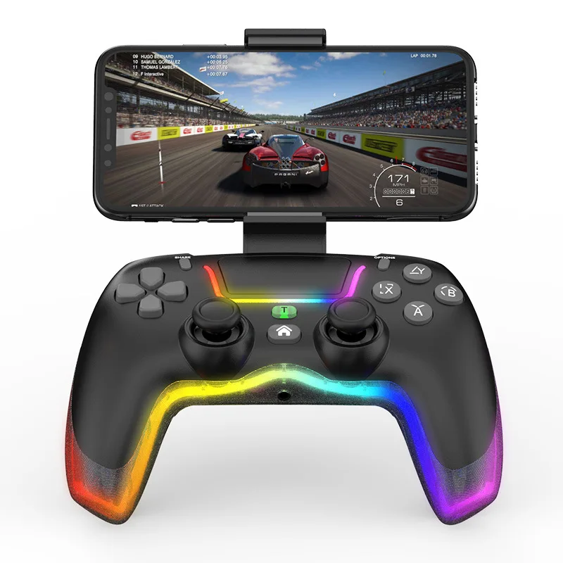 Kontroler PS4 Gamepad Bluetooth nirkabel Universal, lampu sorot cocok untuk IOS/ Android/ PC/komputer/Switch