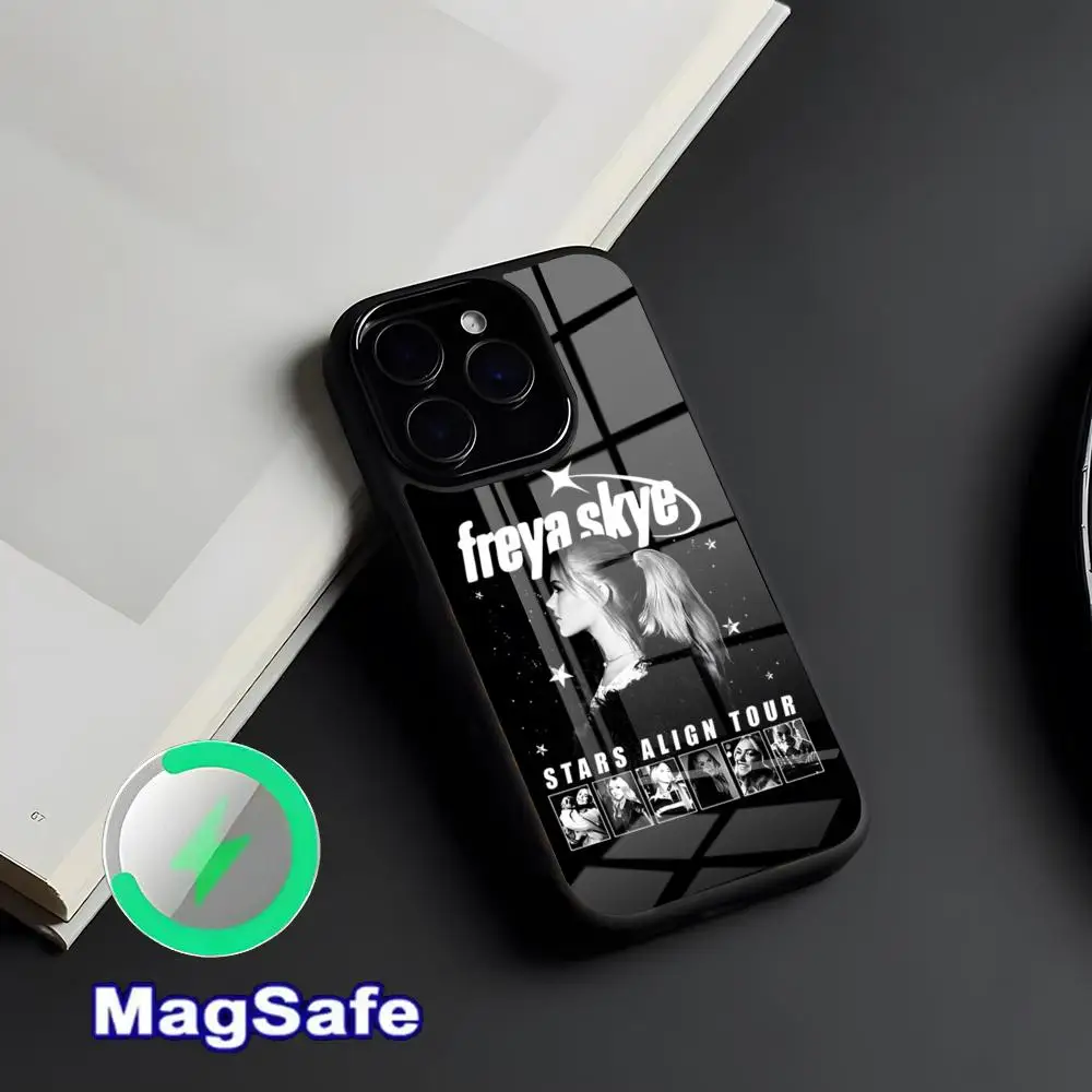 Чехол для телефона Freya Skye: магнитный стеклянный чехол для iPhone 17 Pro Max, 16, 15, 14, 13, 11 Pro Max Plus