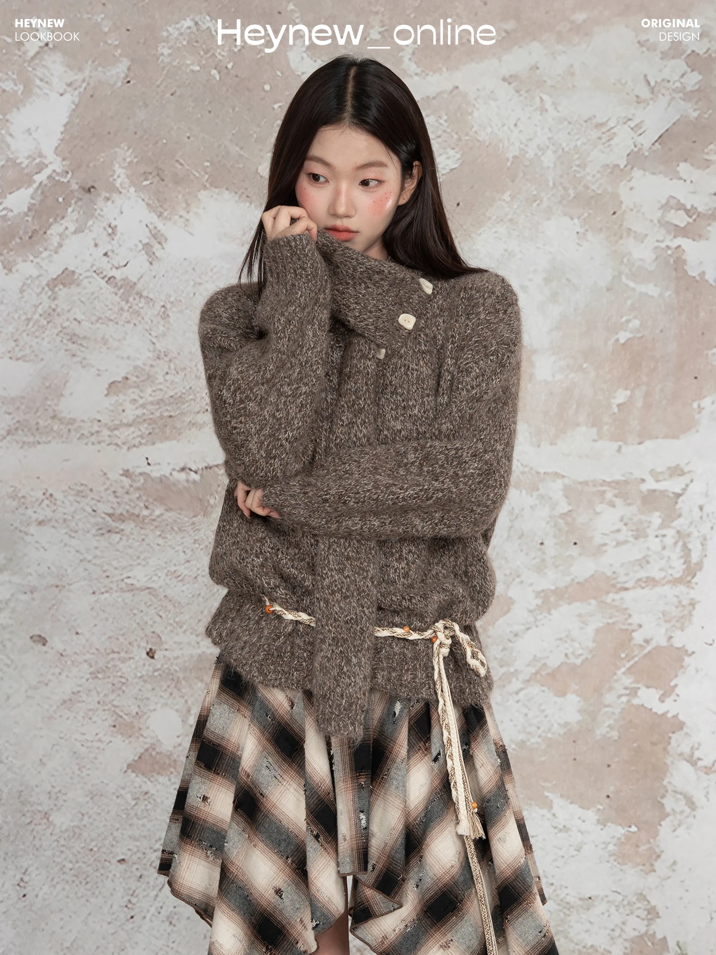 

Loveheynew Vintage Casual Long Sve Women's Knitted Sweater Soft Cozy Scarf Top Autumn Winter Comfortable Breathable