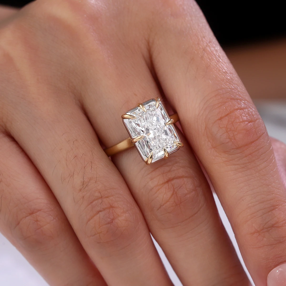 بروفانس مويسانيتي مشع قطع خواتم الذكرى للنساء D اللون VVS1 4.5 CT خواتم الخطبة للزوجة مع GRA خاتم مخصص