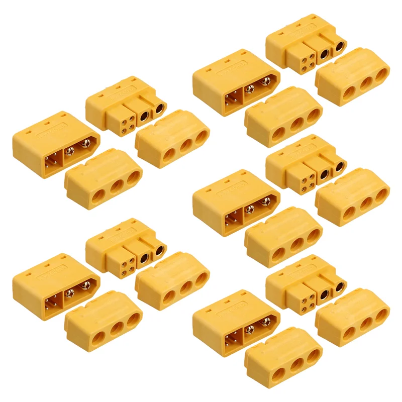 -A32M 5 زوج XT60 (2 + 4) ذكر أنثى موصل قابس مع دبوس إشارة وغمد لحام سلك الملحقات لطائرة نموذجية RC