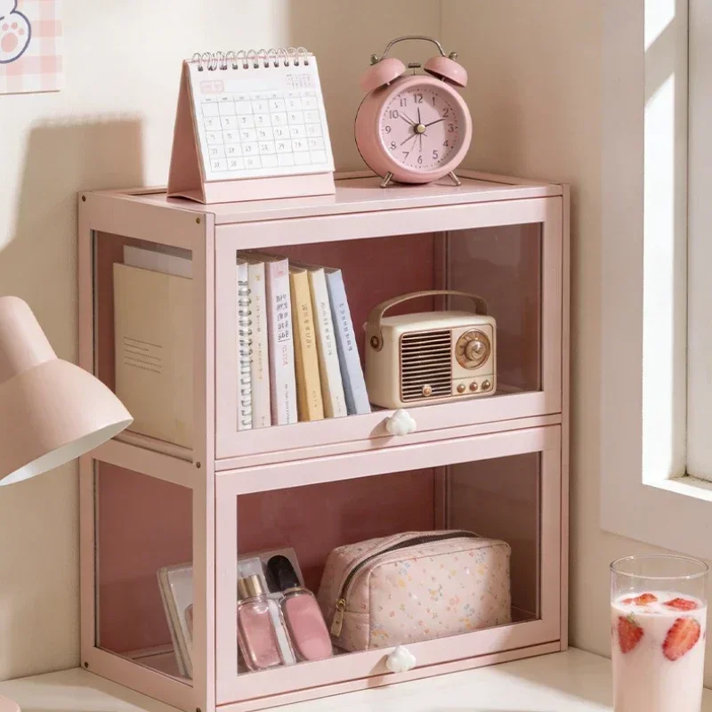 Portable Figure Display Cabinet Transparent Household Blind Box With Light Storage Secondary Pain Cabinet Ornament Display Stand