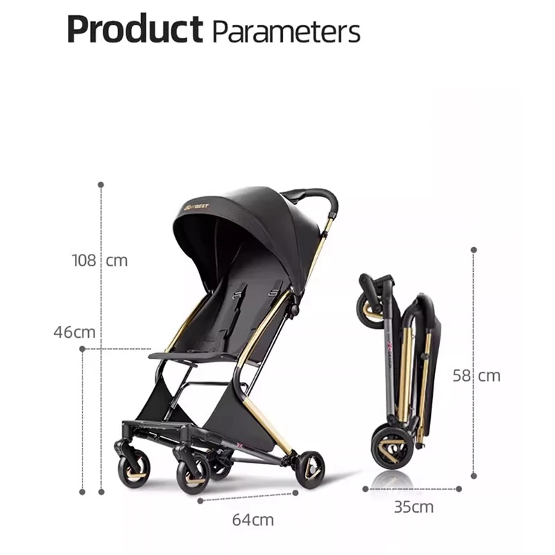 New Baby Stroller Children Walking Baby God Lightweight Folding Pocket Car Kid\'s Baby  Four Wheels Stroller Push Umbrella Car