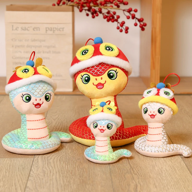 Cute Snake Year Mascot Plush Toy Doll New Year's Lucky Pendant Cute Snake Keychain Snake Year Wealth Plush Toy New Year Gift