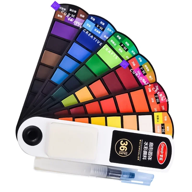 18/24/36/42 Colors Solid Watercolor Paint Set Professional Artist Water Color Pigment Water Brush Pen School Art Supplies Kawaii