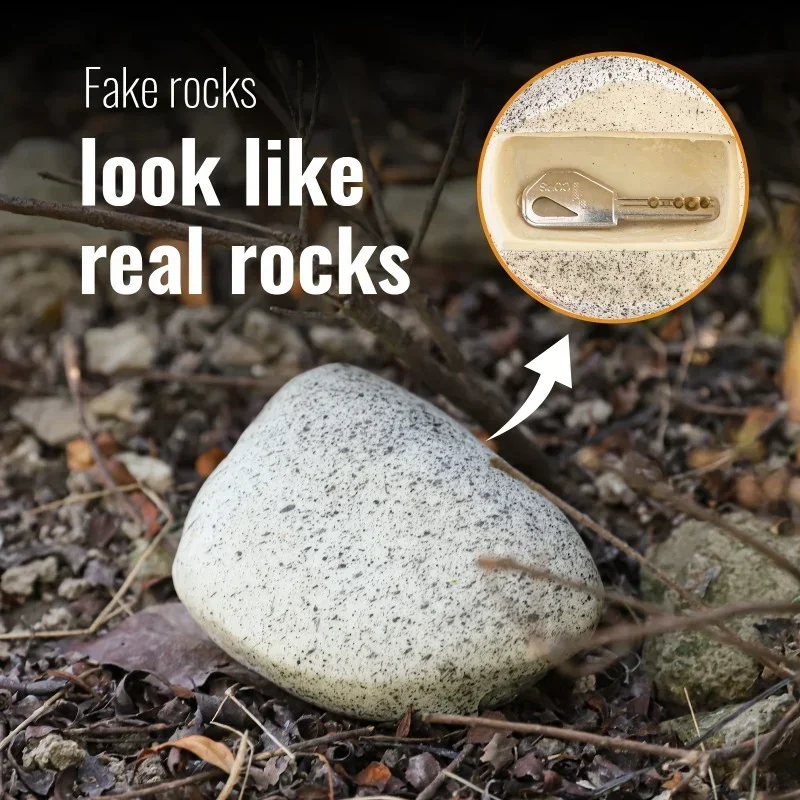 New Creative Outdoor Garden Key Safe Resin Simulation Stone Key Hider Safe Storage Key Box Home Decoration